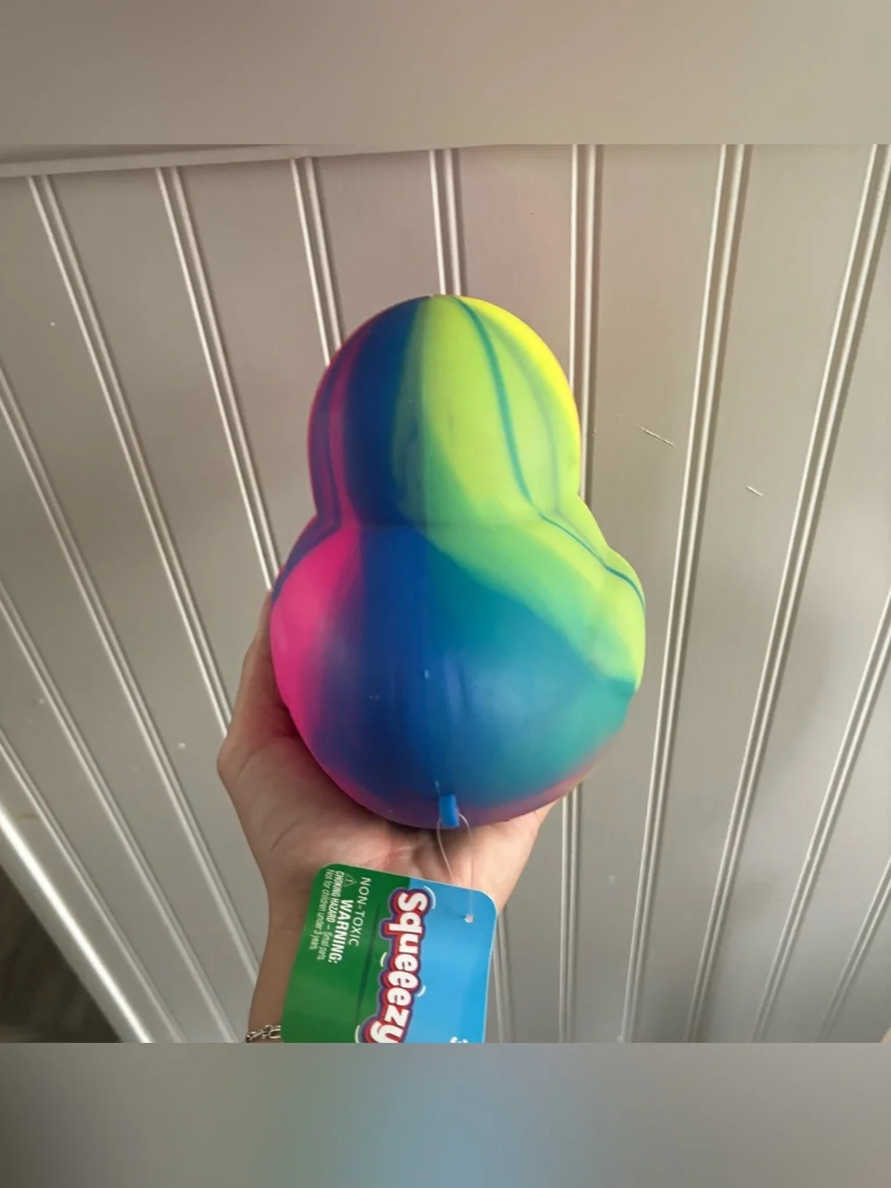 Squeeezy Neon Rubber Duck Sensory Bath Toy